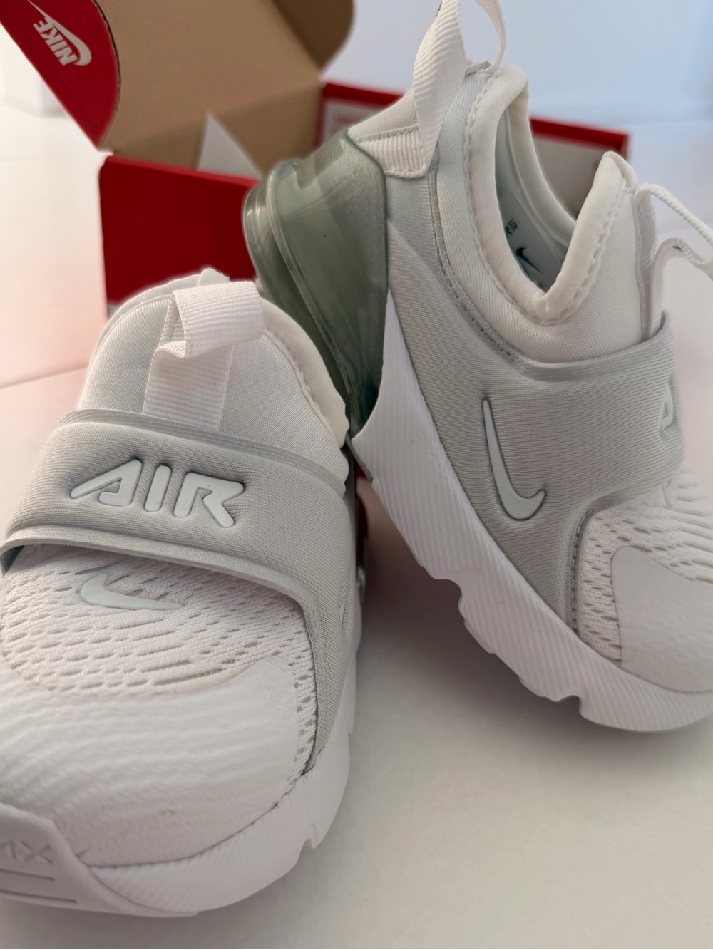 Nike Kids White & Light Gray Air Slip-On Sneaker